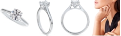 De Beers Forevermark Diamond Round-Cut Cathedral Solitaire Engagement Ring (5/8 ct. t.w.) in 14k White or Yellow Gold
